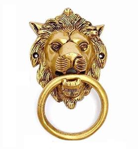 ที่เคาะประตูทองเหลืองรูปปากสิงโต ดีไซน์วินเทจ ทำมือ สำหรับตกแต่งทางเข้า - Product Image 5