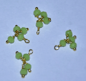 Hermosas cuentas envueltas en alambre facetado de peridoto chapadas en Oro 1 + 3. Collar de cuentas colgantes de piedras preciosas para hacer joyas - Product Image 2