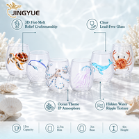 Personnalisation de tasses en verre cristal 3D créatives sur le thème marin, pour café, bureau, fête, eau, thé, cadeau pour mariage, souvenir, barware