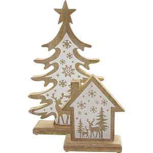 Scandi Noel ตกแต่งด้วยไม้สำหรับฤดูหนาวศิลปะงานฝีมือสำหรับตกแต่งบ้าน - Product Image 3