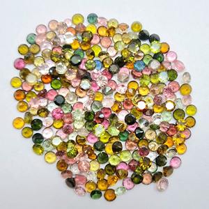 พลอยทัวร์มาลีนธรรมชาติขนาด4.5มม. เจียระไนหลายสีหินควอตซ์เจียระไนเหลี่ยมเพชรพลอย50ชิ้นใหม่อัญมณีหลวมยอดนิยม! - Product Image 1