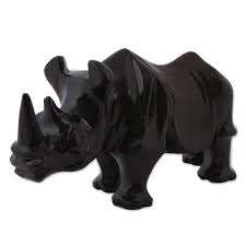 Sculpture de rhinocéros, mini sculpture de rhinocéros, figurine de rhinocéros - Product Image 2