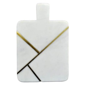 Tabla de cortar de mármol para verduras y frutas con asa para uso en la cocina Tabla de cortar con artículo de cocina con acabado de mármol blanco - Product Image 1