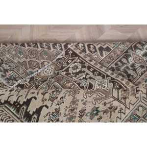 Vintage 9.5x12.1 ft Rug, Oversize Turkish Rug, <b>Brown</b> Blue Ombr Rug - Product Image 5