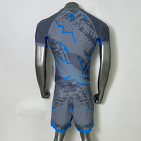 Ensemble Rashguard et short pour homme, Rashguard à manches courtes et compression, T-shirt de combat MMA No-Gi, vêtements de sport, logo personnalisé