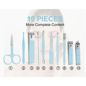 10 Piece <b>Nail</b> <b>Kit</b>, Manicure <b>Kit</b>, Manicure Pedicure Set Toenail Clippers, Manicure <b>Kit</b> Pedicure <b>Kit</b> Luxurious Case - Light Blue - Product Image 6