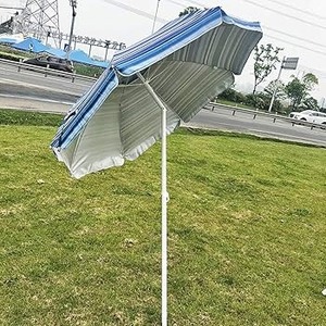 Parapluie de plage en PVC personnalisé avec logo personnalisé, élégant et robuste, résistant aux UV avec poignée à crochet, design droit, style minimaliste - Product Image 2