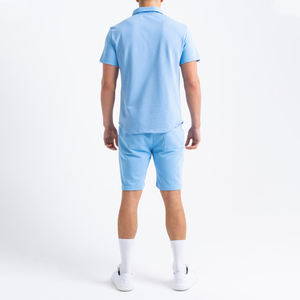 Ensemble deux pièces polo et short pour hommes personnalisés Survêtement d'été à col zippé Tenue de sport décontractée Fourniture OEM - Product Image 2