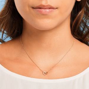 Collar de oro amarillo y blanco de 10 quilates modernista al por mayor, cadena de círculo entrelazado de diamante CVD creado en laboratorio, joyería de moda para ella - Product Image 2