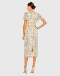 Elegante vestido de verano para mujer con bordado de cuentas de malla polivinílica antiestática, ropa de noche de longitud corta con perlas para fiestas de cóctel - Product Image 6