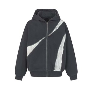 Fabricants de vêtements, sweat-shirts à capuche personnalisés avec applique papillon lavée, sweat-shirts à capuche grande taille pour hommes, sweat-shirts pour hommes - Product Image 6