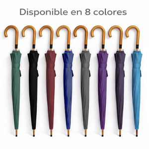 Parapluie automatique XXL classique pour hommes et femmes, long, coupe-vent, imperméable, avec poignée élégante et courbée - Product Image 6