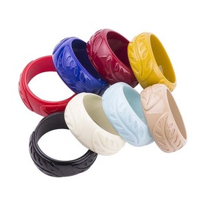 Nouveau bracelet en résine sculptée de style vintage, design élégant en forme de fleur, de haute qualité, idéal pour la création de bagues de mariage pour femme - Product Image 5