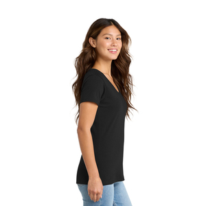 Camiseta de Algodón con Cuello en V para Mujer, Estilo Simple y Cómodo, Ideal para el Trabajo o Atuendos Casuales - Product Image 4