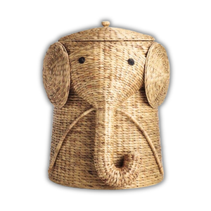 CESTA DE ALMACENAMIENTO DE JACINTO DE AGUA DE Bambú en forma de elefante de ratán marino multiusos Solución de almacenamiento artesanal y sostenible - Product Image 1