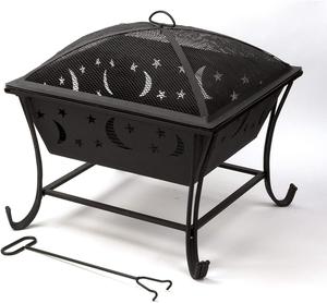 Brasero élégant en fer rustique moderne indien avec combustible au gaz naturel, design portable, jusqu'à 9999 BTU de chauffage pour jardin et terrasse - Product Image 1