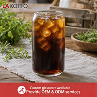 LAKOTTO Gobelet en verre transparent 430 ml – Vente en gros de verrerie pour supermarchés, cadeaux promotionnels, impression de logo personnalisé, OEM