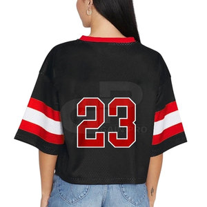 Hauts de football courts pour femmes modernes, en tissu athlétique respirant, parfaits pour l'entraînement physique et le port quotidien décontracté - Product Image 2