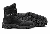Botas Tácticas para Hombre, Negras, Duraderas, de Caña Alta, Calzado Resistente para Trabajo y Senderismo, Quickway