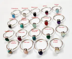 New Trending Multi Gemstones Rings Lot 925 Sterling Silver Mix Shape Rings Lot Bulk Hand Accessories Vintage Jewelry For Women