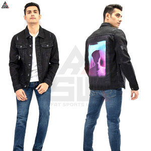 Chaqueta vaquera fina de lona personalizada para hombre Servicio OEM Pigmento lavado de alta calidad Diseño personalizado - Product Image 2