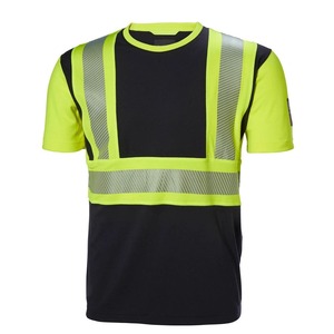 Camiseta de trabajo para hombre con bolsillo con cremallera en la manga y rayas reflectantes Polo de seguridad - Product Image 1