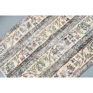 Tapis en laine Patchwork vert Beige classique 2.9 X 3.3ft Design Aubusson turc pour salon chevet couloir Latex Rectangle - Product Image 5