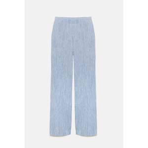 Pantalon décontracté côtelé à taille élastique, doux, 100% polyester - Product Image 5