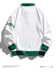 Sudadera de solapa de colores contrastantes de gran tamaño para hombre, ropa de calle de Hip Hop de primavera, sudadera Harajuku, uniforme de béisbol, Sudadera con capucha para hombre - Product Image 4