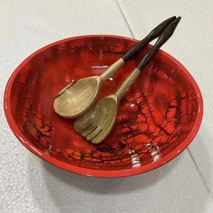 Cuenco de servicio de resina esmaltada único de tendencia, utensilios de cocina para la cena, vajilla, cuenco decorativo para comida del hogar embalado en cartón - Product Image 3