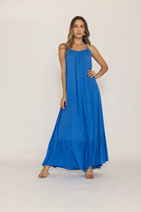 Vestido Largo Maxi de Playa, Verano, Transpirable, Ecológico, 100% Algodón, Diseño Elegante, Patrón Sólido, Marca Privada OEM, en Oferta - Product Image 5