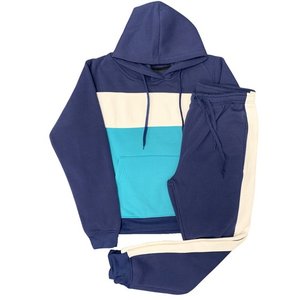 Sweat à capuche et pantalon de couleur unie pour hommes ensemble deux pièces décontracté automne hiver survêtement de sport à la mode taille S-3XL - Product Image 1