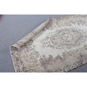 พรมวินเทจขนาด 3.7x6.7 ฟุต, พรม, พรมลายทางสีน้ำตาลทำจากขนสัตว์ - Product Image 5