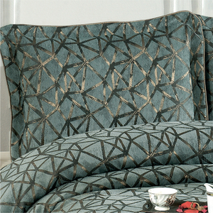 Ensemble de couvre-lit Guzide ELIZ 4 pièces classique turquoise 100% chenille tissé à rayures teintées, lavable, anti-acariens, taille King Size, pour la maison - Product Image 2