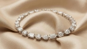 Pulsera de tenis de moissanita de plata de ley con baño de rodio, de formas múltiples, 5 cortes, formas mixtas, apilable, regalo de boda, fiesta, diamante - Product Image 2