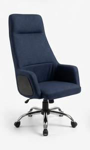 Chaise de bureau de direction en cuir synthétique avec détails en bois, base métallique, pivotante, réglable, ergonomique, pour usage professionnel - Product Image 3