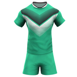 Venta al por mayor nueva llegada barato uniforme de rugby camisetas y pantalones cortos serigrafía 100% poliéster antibacteriano logotipo personalizado - Product Image 1
