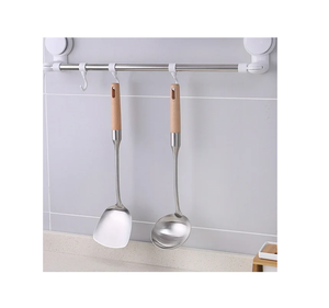 Nouvellement cuillère de cuisson en acier inoxydable fabricant gros manche en bois belle cuillère de service en acier cuillère de cuisson polyvalente - Product Image 3