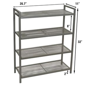 Zapatero moderno de tres niveles hecho de metal gris. El estante proporciona un almacenamiento duradero y elegante para la Exportación de Artesanías caseras 2025 - Product Image 3