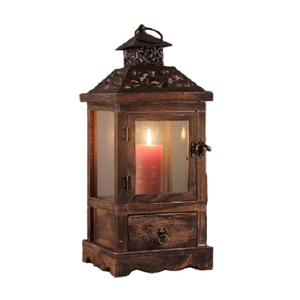 Farol Colgante Marroquí de Madera y Metal con Color Natural para Decoración del Hogar y Jardín - Product Image 3