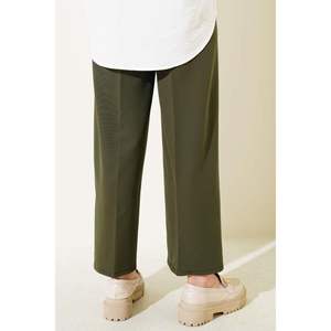 กางเกงสีกากีใส่สบายพร้อมเชือกผูกเอวกางเกงคาร์โก้แบบลำลองสำหรับผู้หญิงระบายอากาศได้แบบมีรอยย่นสไตล์เด็กผู้ชายยาว - Product Image 3