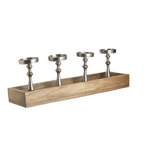 Porte-bougie en métal et bois de haute qualité, design attrayant, porte-bougie pilier à bas prix, vente en gros, fourniture pour la maison - Product Image 2