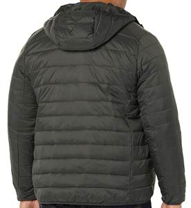 Chaqueta acolchada para hombre con diseño de logotipo personalizado completo, impermeable, a prueba de viento, con capucha, ajustada, para invierno, marca personalizada, tejido con soporte - Product Image 4