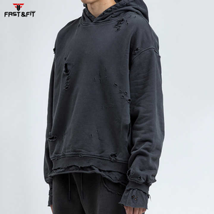 2025 ropa cómoda sudaderas con capucha desgastadas adultos uso ligero hombres sudaderas con capucha desgastadas hechas en Pakistán - Product Image 4