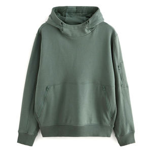 Sweat à capuche zippé en polaire pour homme, design personnalisé, automne, avec poche, respirant, logo écologique, pull-over - Product Image 1