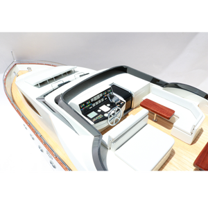 AZIMUT JUMBO 100 Acacia Bois Peint Affichage Modèle Bateau Haute Qualité À La Main Moderne Yacht pour La Décoration Intérieure Souvenir Cadeau - Product Image 4