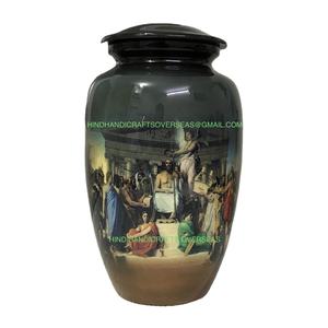 Artisanat indien en métal de haute qualité Urne de crémation classique Cendres adultes Fournitures funéraires de qualité Tarifs de gros directs par HHO - Product Image 2