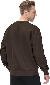 Sweat-shirt à col rond en polaire pour hommes, épais, coupe ample, doux et basique - Product Image 4