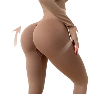 กางเกงออกกำลังกายเล่นกีฬายิมระบายอากาศได้ดีกางเกงโยคะสแปนเด็กซ์/ ไนลอนยืดได้4ทางสำหรับผู้หญิงสีทึบนุ่มหลากสี - Product Image 4