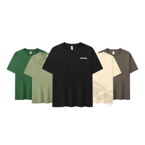 Camisetas de algodón de manga corta con logotipo personalizado para hombre, camisetas de cuello redondo de talla grande al por mayor - Product Image 1